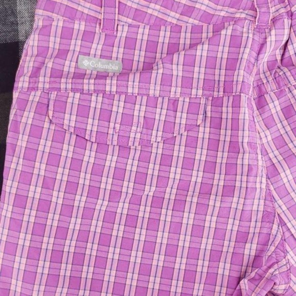 Columbia omni shade plaid purple medium shorts - Picture 5 of 8